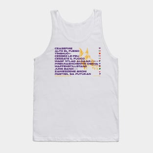 CEASEFIRE: Say ¿Qué? Top Ten Spoken (Capital District NY) (Great Danes) Tank Top